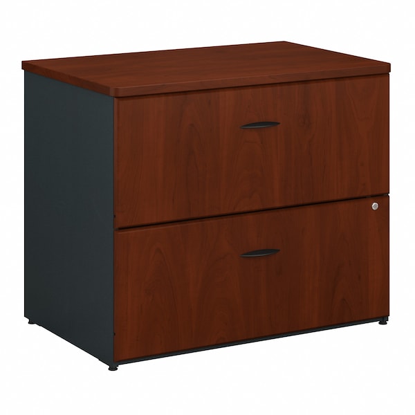 Bush Business Furniture Series A 36W Lateral File Cabinet in Hansen Cherry and Galaxy WC94454PSU